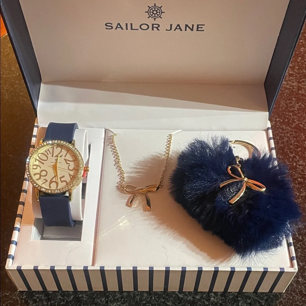 Sailor Jane - NWOT Navy Blue Watch and Necklace Set